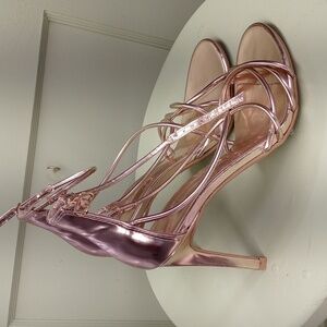 Women's Brash rose bronze gold 7½ strappy sandal 4" heel